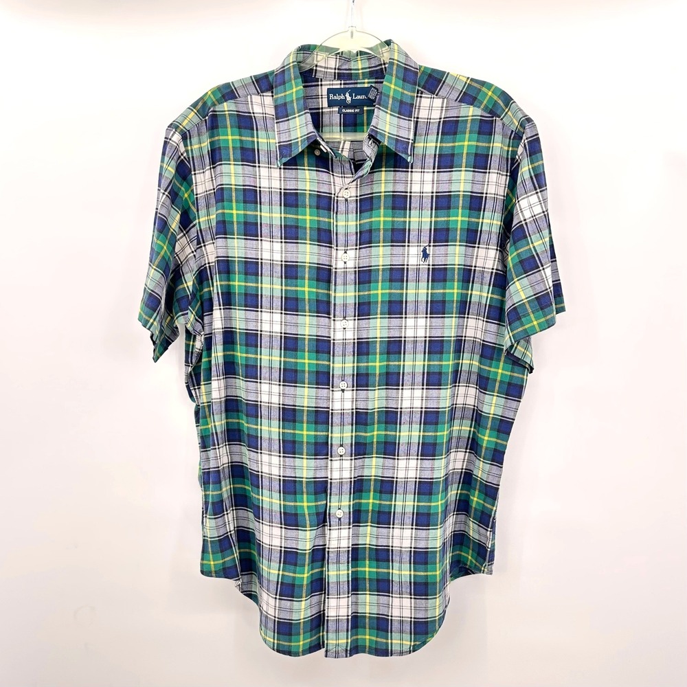 Polo Ralph Lauren Classic Fit Plaid Shirt XL Short Sleeve Preppy Heritage Chic